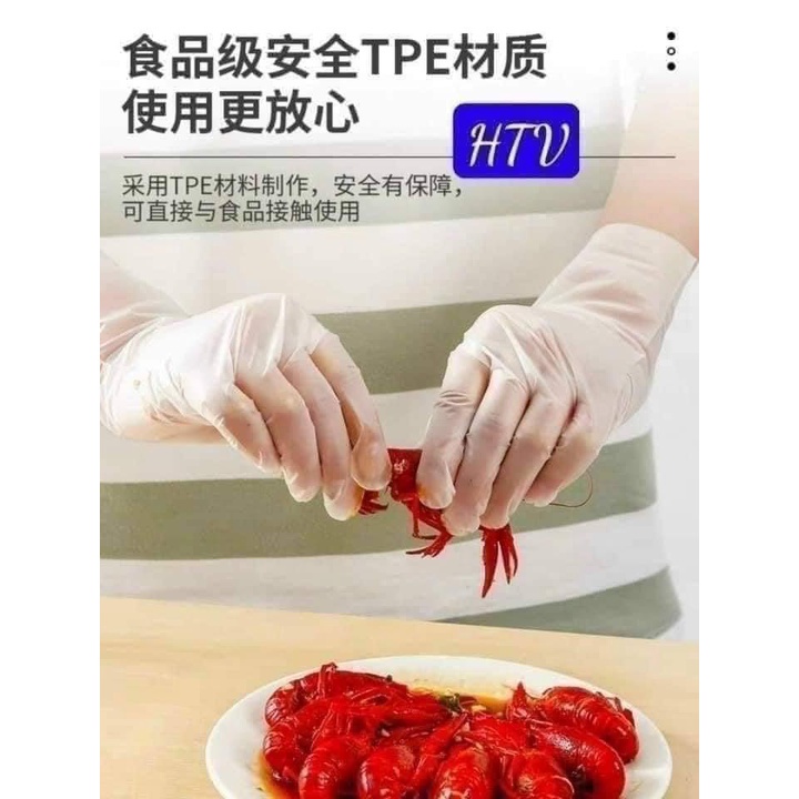 Hot | Hot  Găng Tay Victorya Bay TPE Hộp 100 Chiếc, Găng Tay Làm Bếp, Găng Tay Vệ Sinh, Găng Tay Đồ Ăn