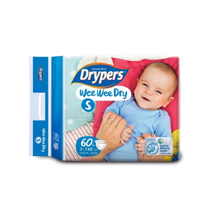 Tã dán Drypers Wee Wee Dry size S4, S22 (3-7kg)