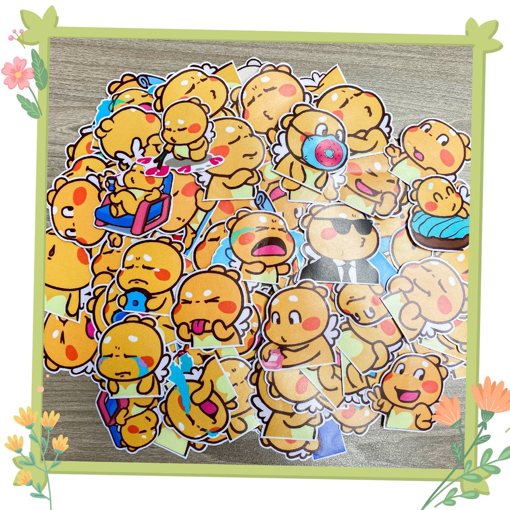 Full 80 Sticker Qoobee dễ thương chất liệu Decal dán Chống Thấm Nước trang trí Laptop, Nón bảo hiểm, Điện thoại