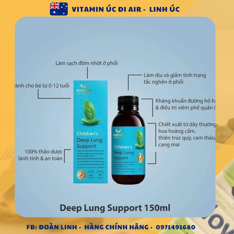 Siro thảo dược Harker Herbals NewZealand các loại cho bé, Date xa, Hàng chuẩn đi air