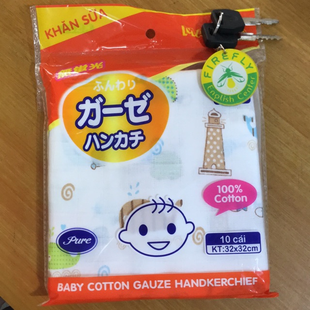 COMBO 3 GÓI KHĂN SỮA HOA XUẤT NHẬT CHO BÉ(10 chiếc/gói)