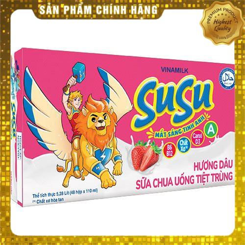 Lốc 4 Hộp Sữa Susu Dâu/Cam IQ 110ml