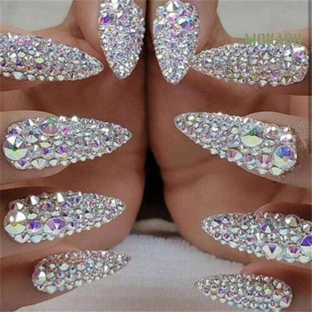 Hộp 12 Ngăn Trong Suốt Lấp Lánh Trang Trí Móng Tay
