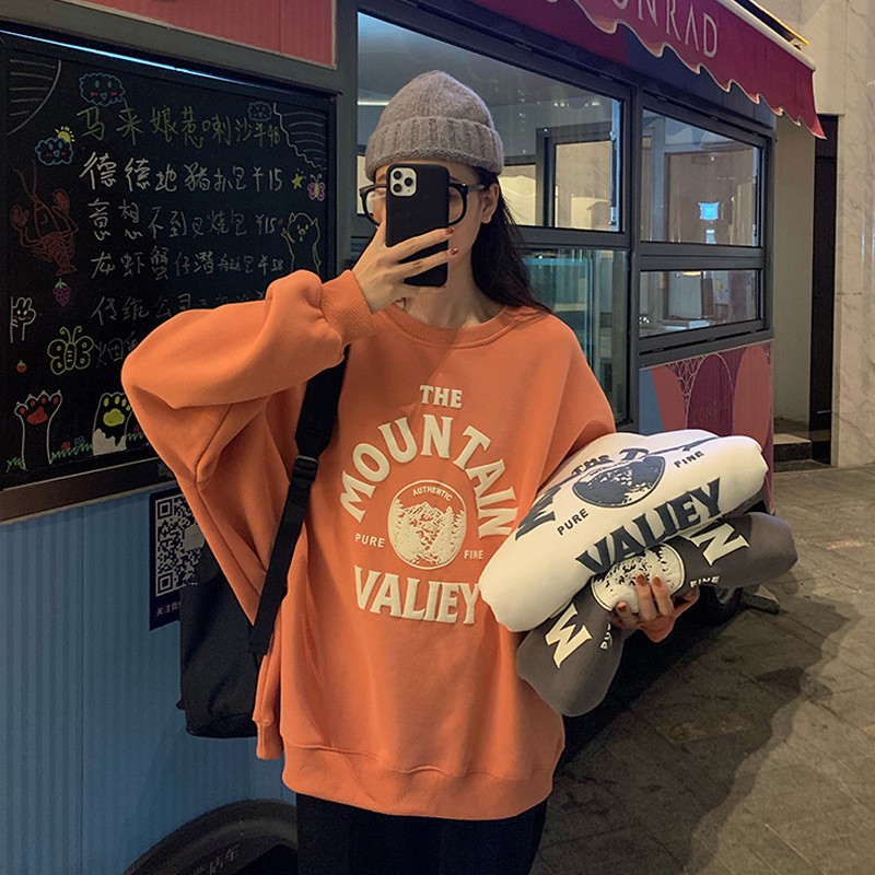 Áo nỉ nữ form rộng cổ tròn dài tay ulzzang Hàn Quốc A55 - Roxie | BigBuy360 - bigbuy360.vn