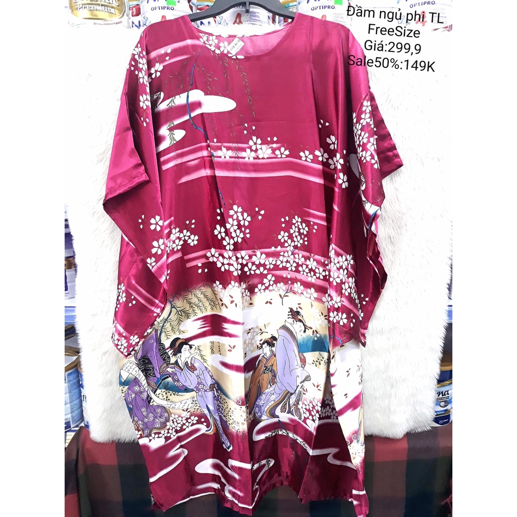 Váy ngủ satin lụa thái lan