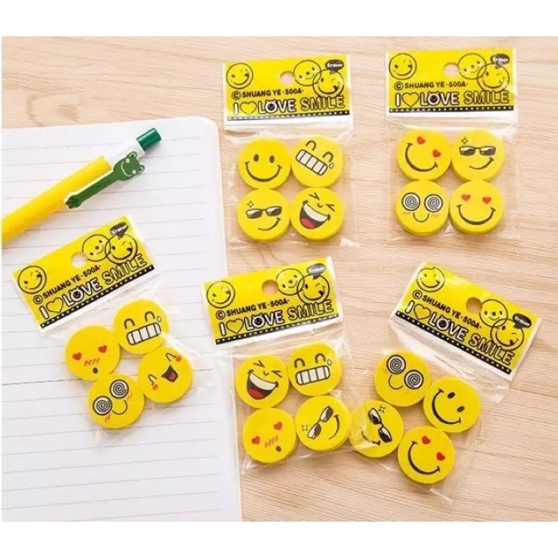 Set 4 viên tẩy mặt cười cực cute