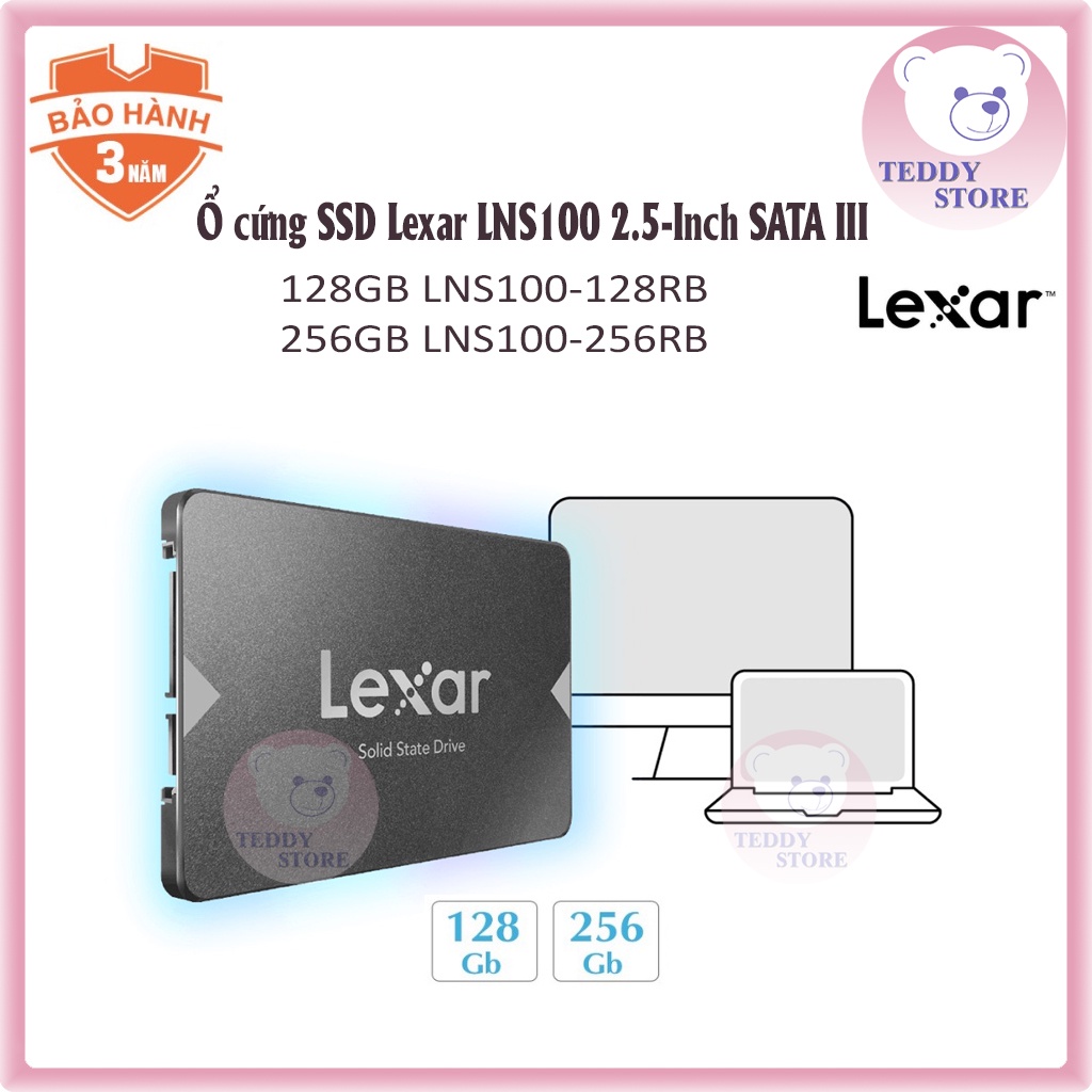 Ổ cứng SSD 128GB / 256GB Lexar NS100 Lite 2.5” SATA III (6Gb/s) Hàng Chính Hãng Bảo Hành 36 Tháng