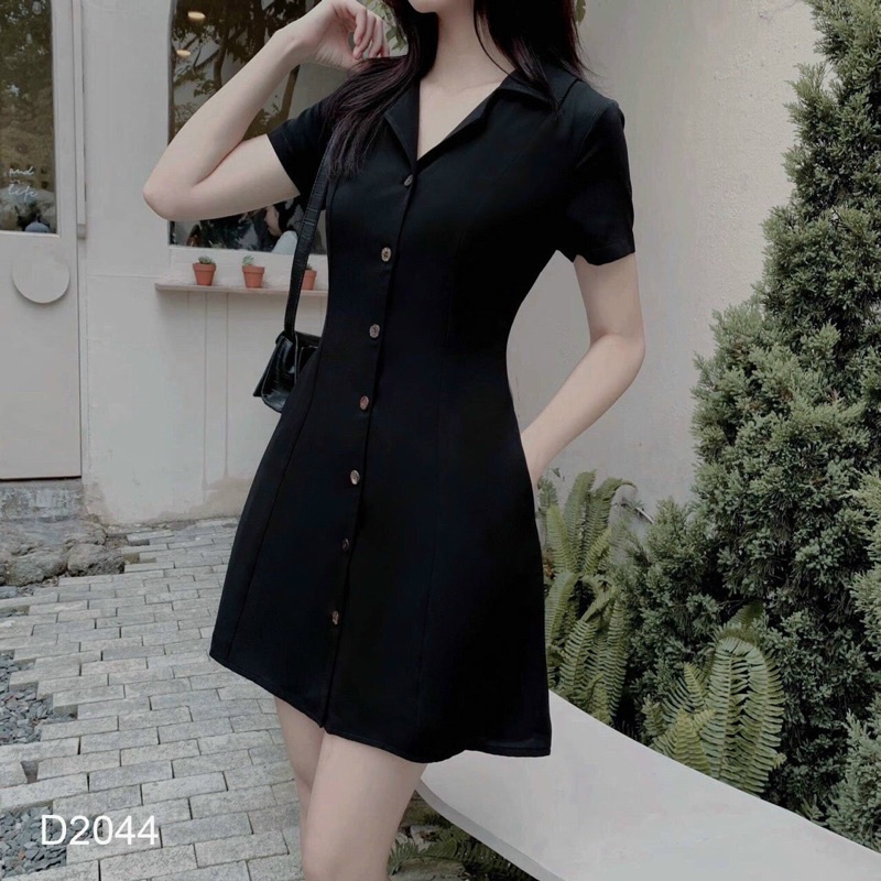 ĐẦM KAKI CỔ VEST Form suông