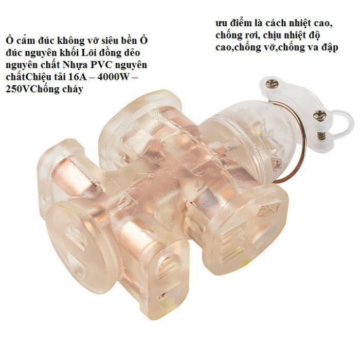 Ổ cắm điện đúc chống vỡ, chống cháy đa năng - 8 cửa cắm