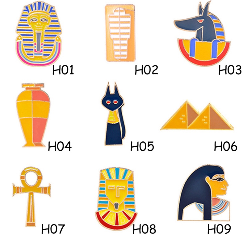 Ghim cài áo họa tiết Pharaoh và kim tự tháp dễ thương độc đáo