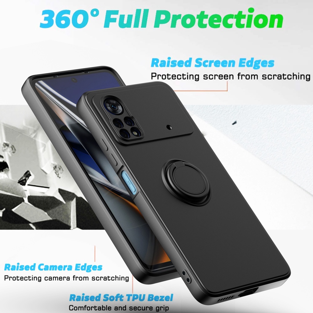Poco X4 Pro Poco X3 Pro Poco M4 Pro Poco M3 Pro F4 GT Vỏ điện thoại mềm silicon lỏng có cạnh thẳng có đế