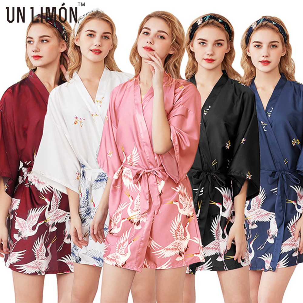 Áo choàng ngủ UNLIMON tay lửng thiết kế xẻ tà quyến rũ cho nữ | BigBuy360 - bigbuy360.vn