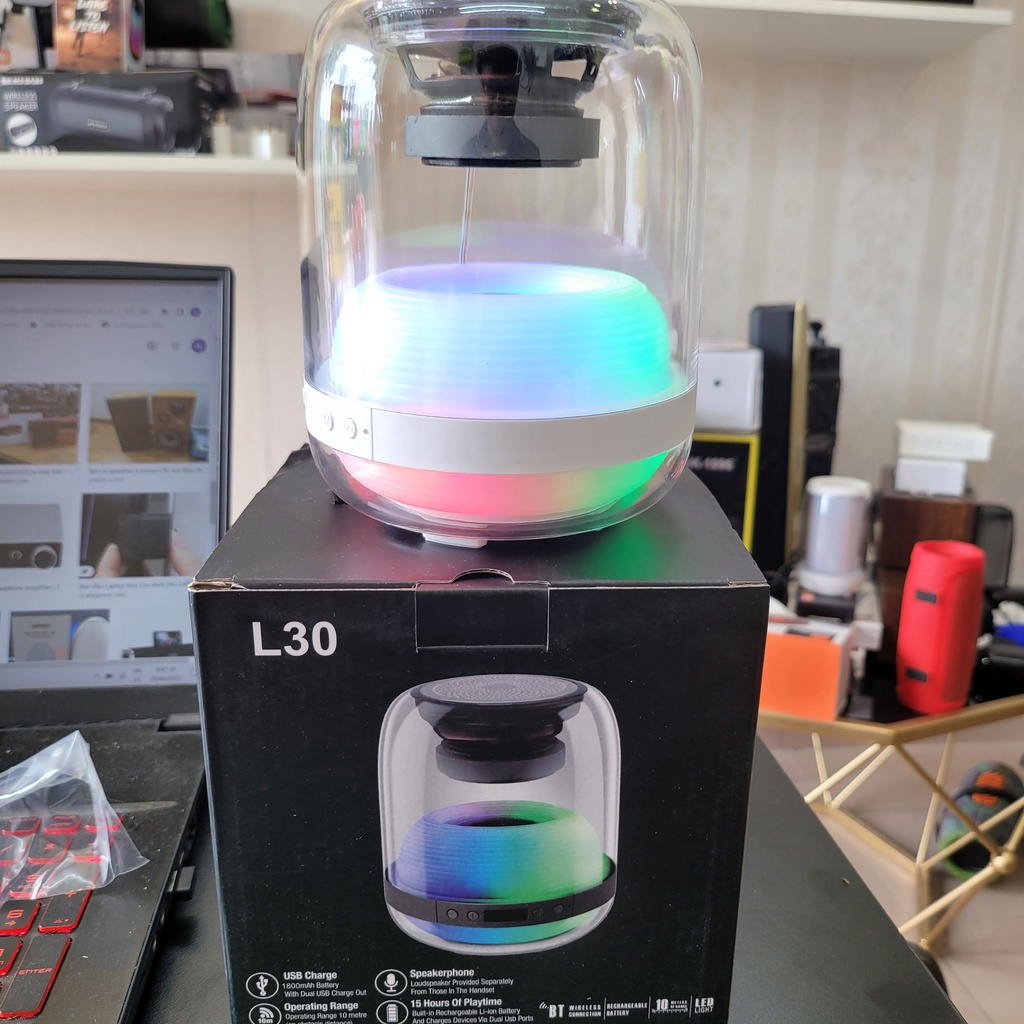 Loa bluetooth led tròn L30 trầm không dây, bass êm, âm thanh hay, pin cực lâu