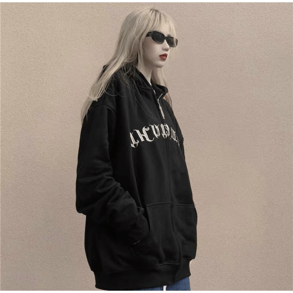 Áo khoác nỉ dây kéo form to y hình cá tính , họa tiết cực đẹp thời trang nét y hình KOKO MI