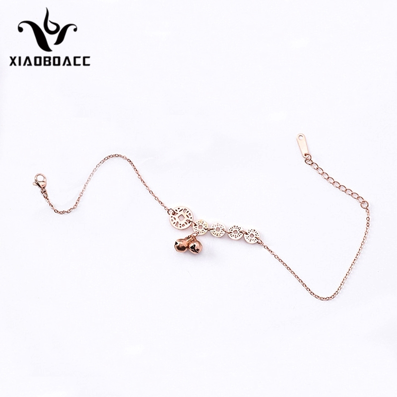 XiaoboACC Lắc Chân Bằng Thép Titan Đính Chuông Xinh Xắn Theo Phong Cách Hàn Quốc | BigBuy360 - bigbuy360.vn