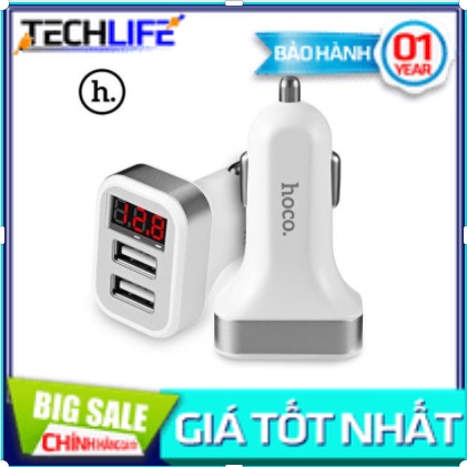 💎💎Tẩu Sạc Ô Tô 2 Cổng Z3💎 Chính Hãng HoCo Có Màn Hình Led Báo Điện Áp
