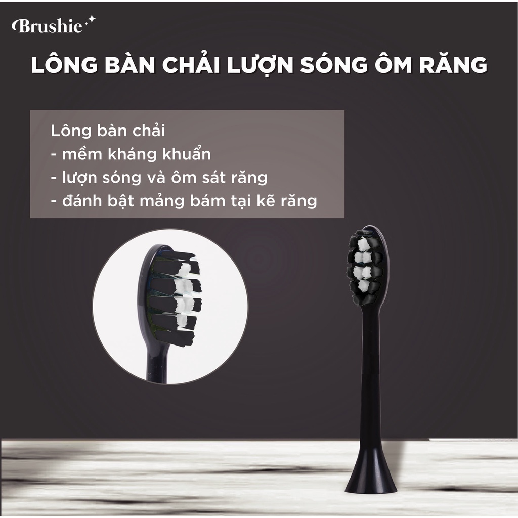 Bàn chải điện Brushie tích hợp máy rửa mặt ,công nghệ sóng âm sonic, chải sạch mảng bám, phù hợp cho cả người niềng răng