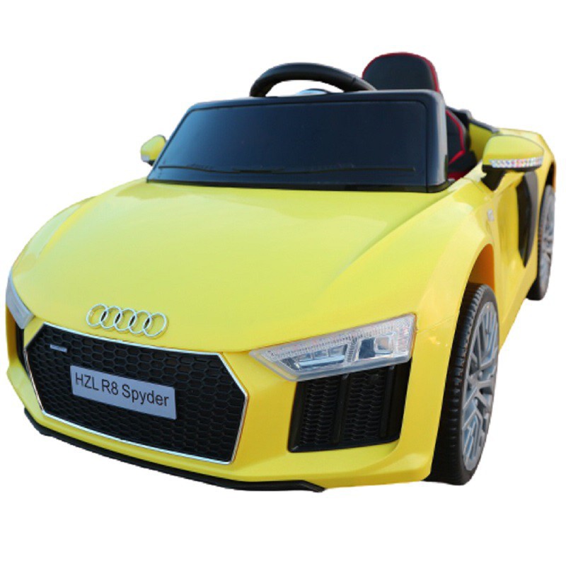 Ô tô điện cho bé AUDI R8 Spyder tự lái và điều khiển 2 động cơ (Đỏ-Trắng-Xanh-Vàng)