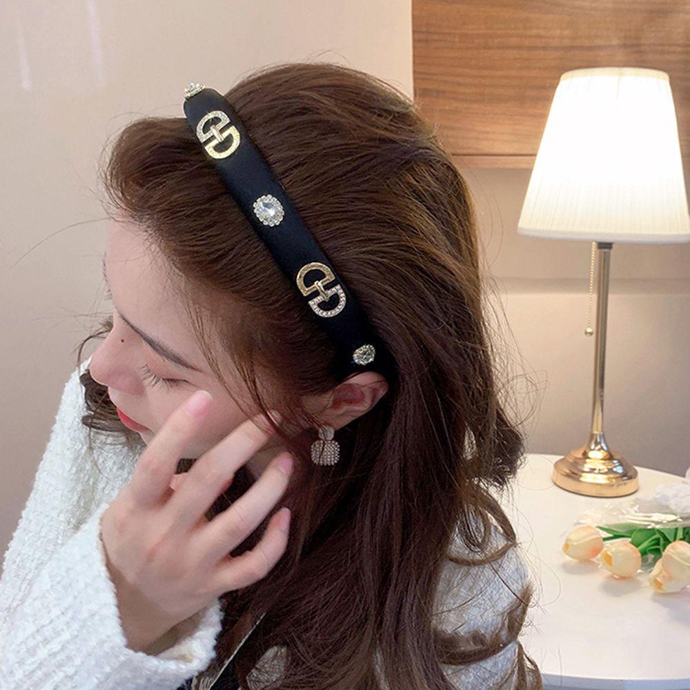 ANEMONE Băng Đô Cài Tóc Bằng Xốp Màu Trơn Phong Cách Hàn Quốc Sang Trọng Dành Cho Nữ