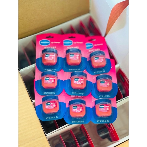 Son dưỡng môi Vaseline cấp ẩm mềm mịn môi hương original - vani - rosy lips 7g Mỹ, sáp dưỡng môi vaselin