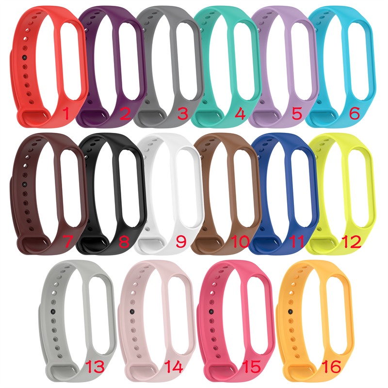 Dây Đeo Thay Thế Chất Liệu Silicon Màu Trơn Cho Xiaomi Mi Band 7 / 6 / 5 / 4 / 3 miband3 miband4 miband5 miband6 miband7