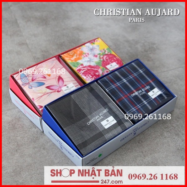 Khăn mùi xoa nam / khăn tay nam cao cấp Christian Aujard Hàn Quốc