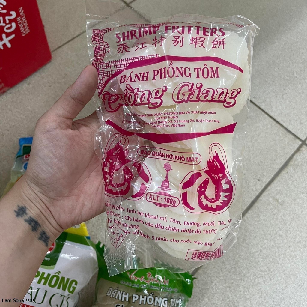 Bánh phồng tôm, bánh phồng tôm rau củ quả Cường giang, Bích Chi gói 90g/170/200g