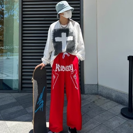 Quần Dài Hip Hop Đường Phố Mỹ Màu Trơn In Chữ Đơn Giản Thời Trang Cho Nam