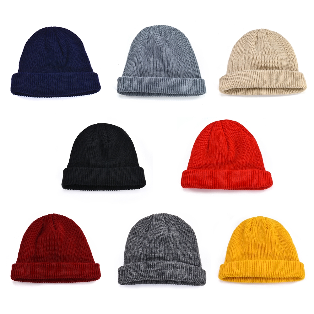 Mũ beanie vải cotton giữ ấm thời trang đơn giản 8 màu tùy chọn 