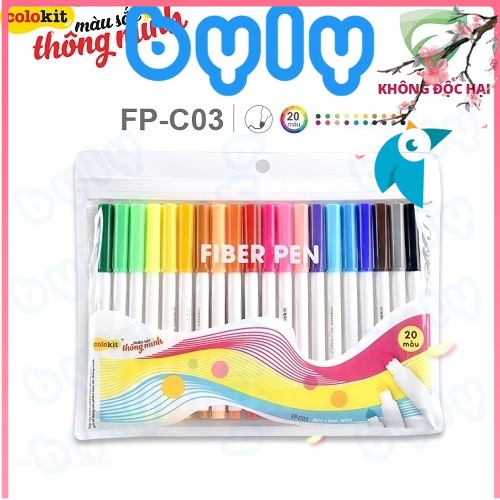 Bút lông màu Fiber Pen Colokit - Crayola Super Tips tô màu viết vẽ thư pháp ngòi brush nét thanh nét đậm