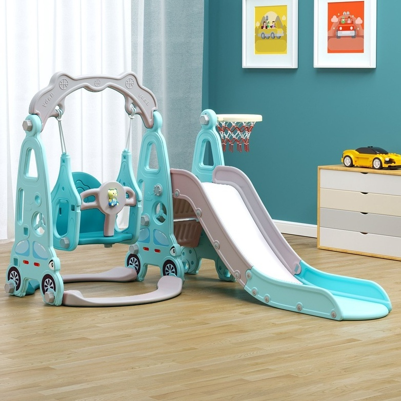 CẦU TRƯỢT XÍCH ĐU MẪU 2022 TẶNG KÈM BÓNG RỔ VÀ GẤU PHÁT NHẠC