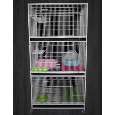 Lồng Chó Mèo Sơn Tĩnh Điện 3 Tầng Riêng Biệt Cao 1m8, Chịu Lực Tốt, Hàng Nhập Khẩu Uy Tín