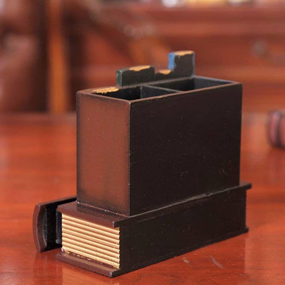 Hộp Đựng Bút Bằng Gỗ Dùng Trang Trí Nhà Cửa / Văn Phòng Ốp