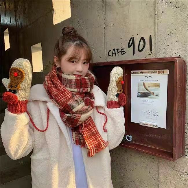 Khăn Choàng Hai Mặt Giữ Ấm Mùa Đông Thiết Kế Mới Thời Trang Theo Phong Cách Hàn