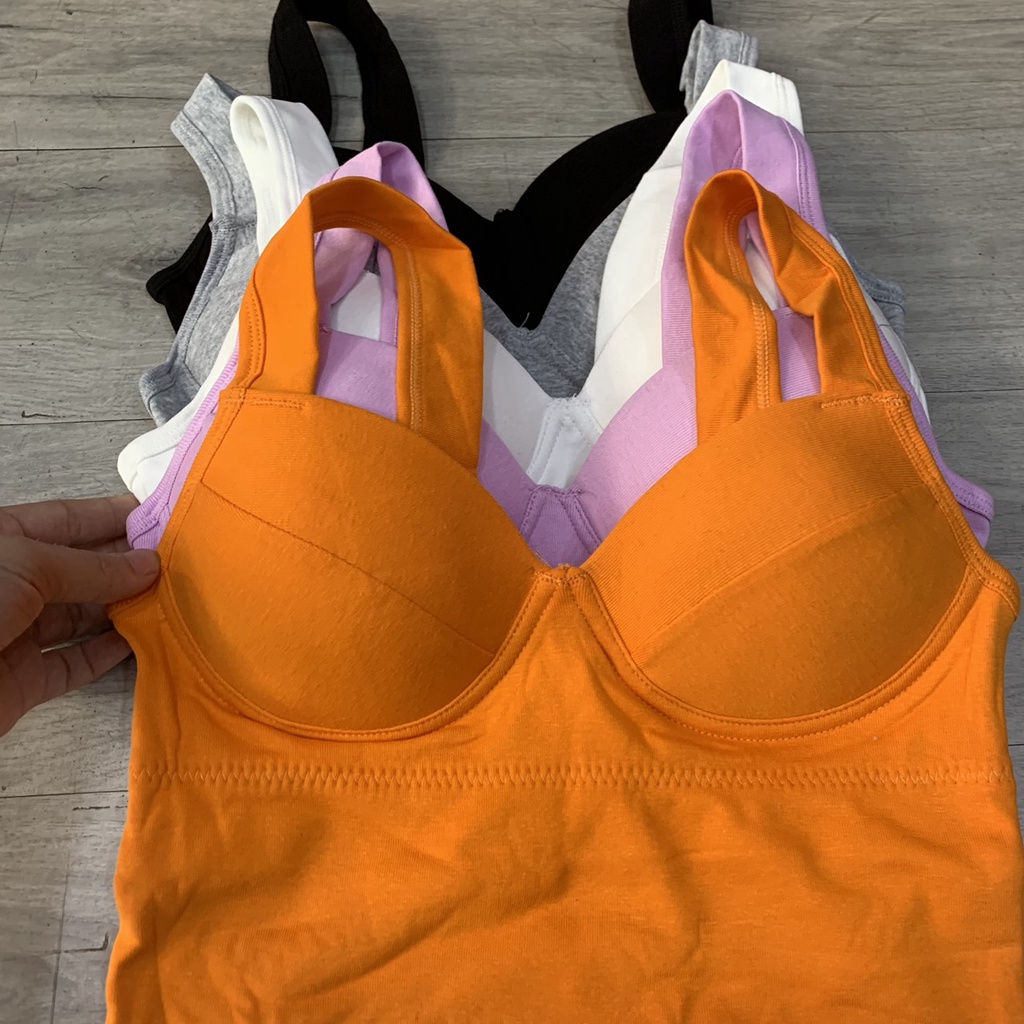 Áo Croptop Tập Gym Yoga Nữ Mút Đúc Vải Cotton