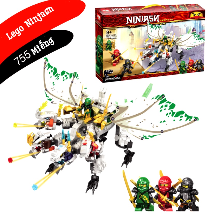Đồ Chơi Xếp Hình Lắp Ráp BeThongMinh Mô Hình NinjaGo Phantom Ninja Rồng 4 Đầu 755 Pcs