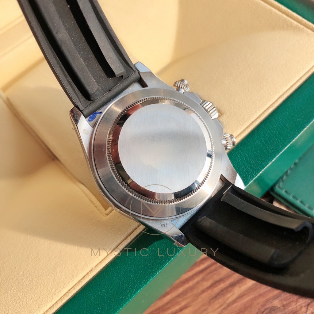 ⚜️Chất Lượng Thụy Sĩ⚜️ Rl Cosmograph Daytona Gốm Sứ Bạc 116519Dây Đeo Cao Su Sang Trọng Cho Đồng Hồ Nam 40mm