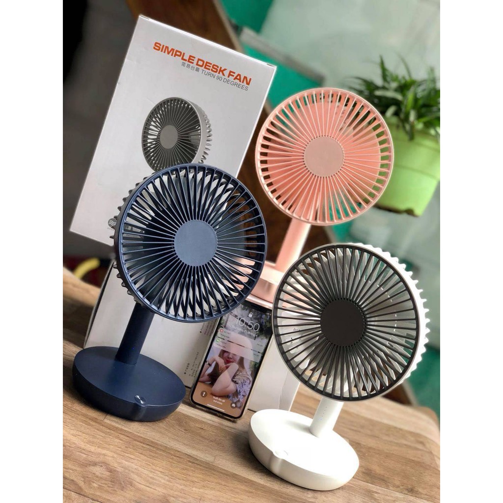 [Mã ELHA22 giảm 6% đơn 300K] Quạt mini Simple Desk Fan tích hợp sạc dự phòng cho điện thọai