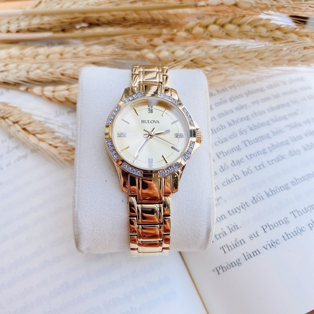 Đồng hồ nữ chính hãng Bulova 98L220 - Máy Quartz pin - Kính cứng