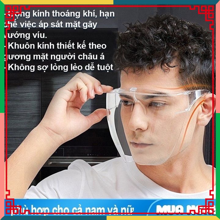 [FREE SHIP] Kính Chống Giọt Bắn Phòng Dịch CHÍNH HÃNG FACE SHIELD Kính Bảo Hộ Chống Bụi Đi Đường .