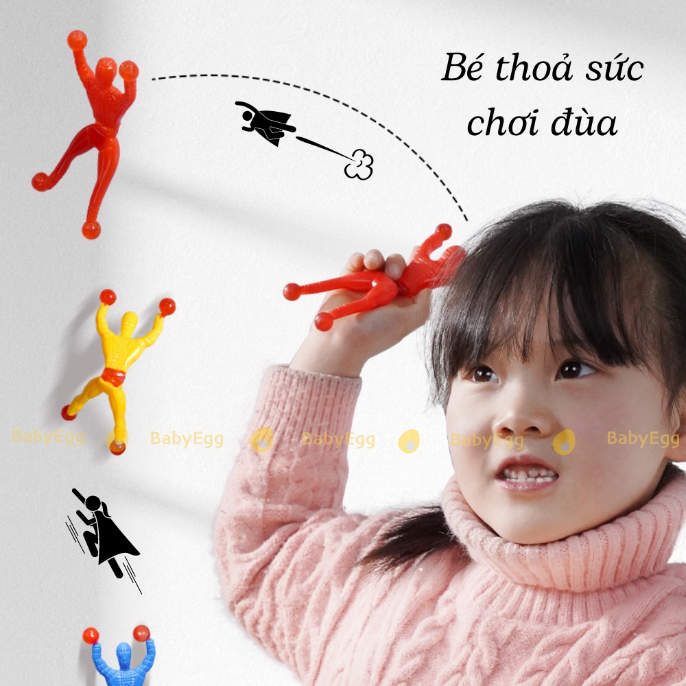 Siêu nhân người dính tường kéo dài người nhện cao su đồ chơi trẻ em cho bé trai bé gái leo tường bé 3 4 5 6 7 8 9 tuổi