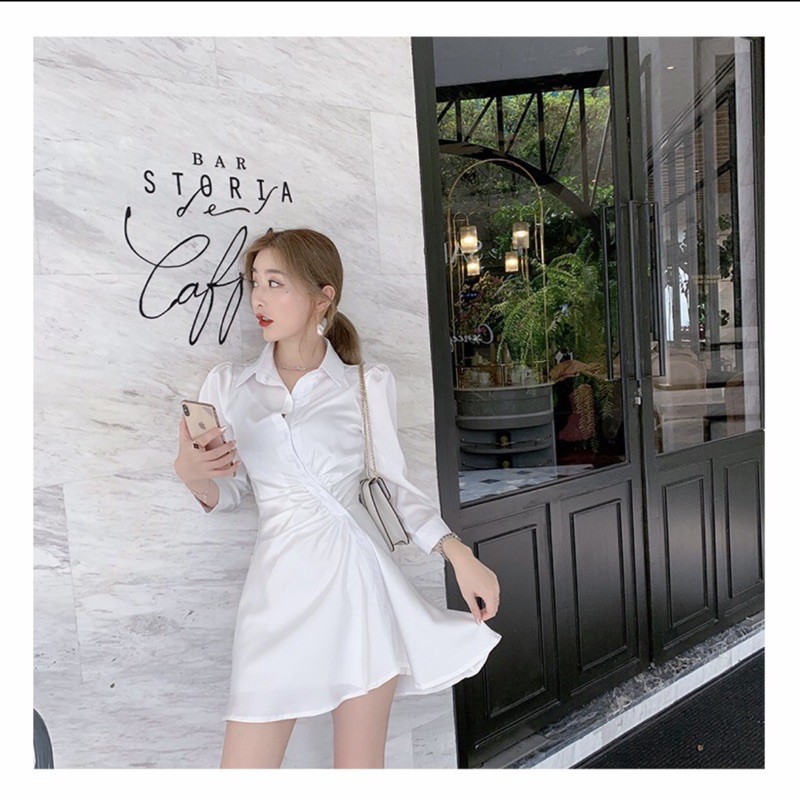 [FREESHIP 50K] Váy Đầm Tiểu Thư Ulzzang Hàn Quốc Satin Dáng Dài Vintage Cổ Đức