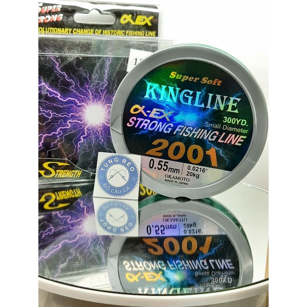 dây cước câu cá KINGLINE tia chớp dài 300yd cước màu xanh