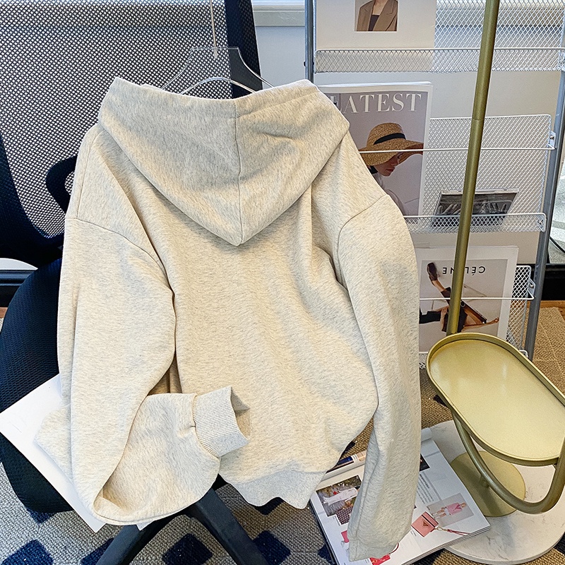 【ZHELIHANGFEI】Áo Khoác Cardigan Có Mũ Trùm Với Tay Áo Dài Theo Phong Cách Preppy Dễ Phối