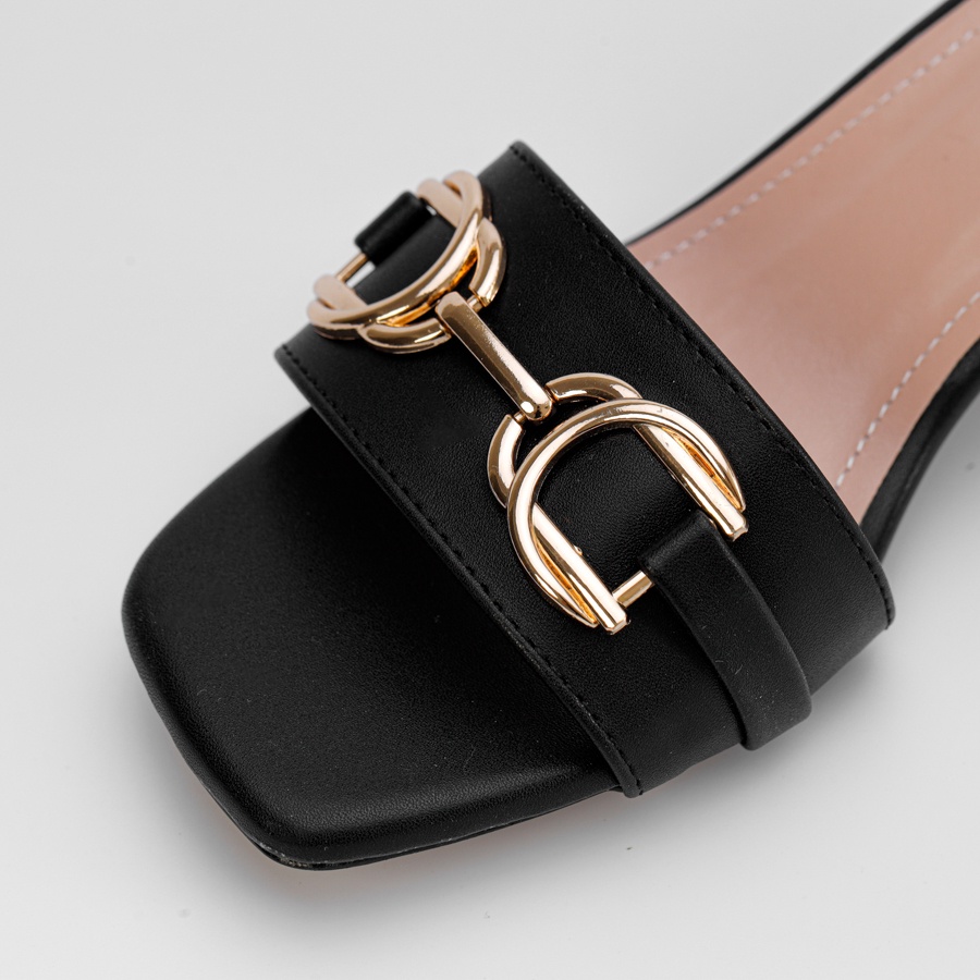 Guốc Cao Gót 5P Nữ Đế Vuông Đẹp Dáng / Sandal Cao Mũi Vuông Quai Ngang Thời Trang Công Sở - Thương Hiệu Hubert