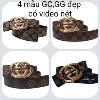 Thắt lưng nam GC, dây lưng GG thời trang, dây lưng nam cao cấp, mặt kim loại nguyên khối trẻ trung lịch lãm