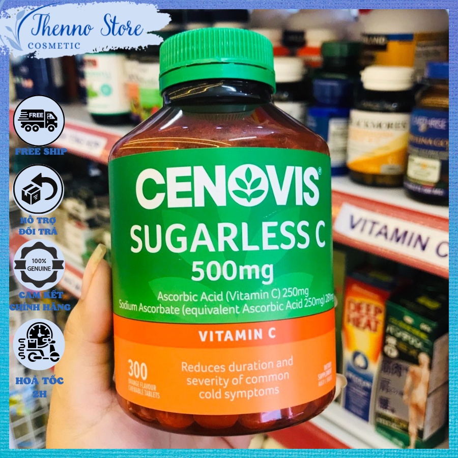 Viên Ngậm Vitamin C Không đường 500mg 300 Viên Cenovis Úc