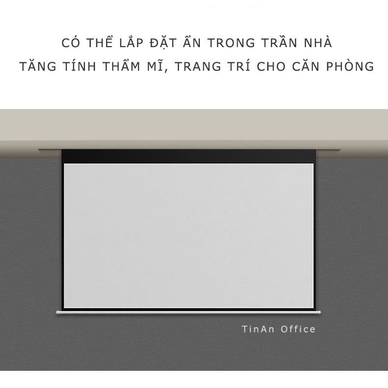 Màn Chiếu Treo Tường Cuộn Tự Động 100 Inch Tỷ Lệ 4:3 Điều Khiển Từ Xa