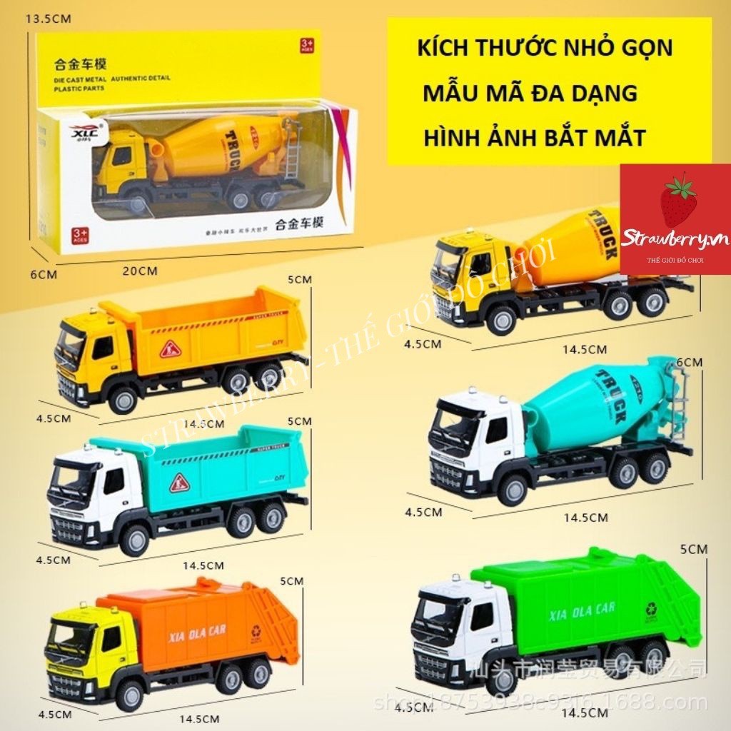 Đồ chơi ô tô mô hình các loại xe xây dựng: máy xúc, xe tải , cần cẩu, cứu hỏa.. cho bé