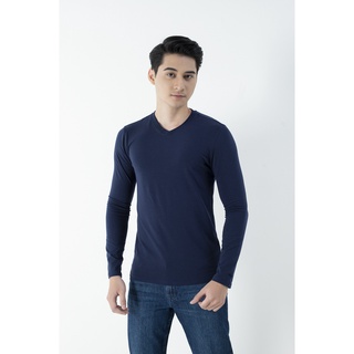 Áo thun thu đông ARISTINO cổ tim, mặt vải mềm mại, độ đàn hồi cao - ALTR05